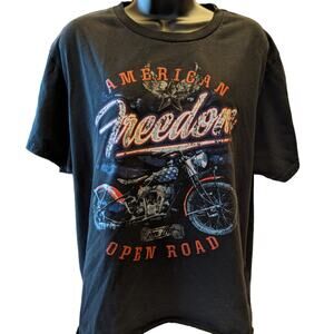 Vintage American Freedom On The Open Road Celebrate Patriotic Womens XL Biker